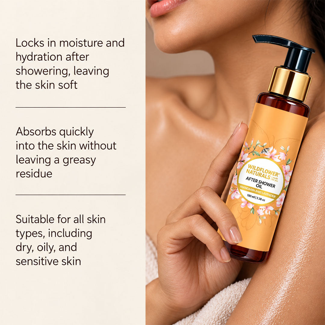 After Shower Oil with Lavender and Mandarin - Wildflower Naturals