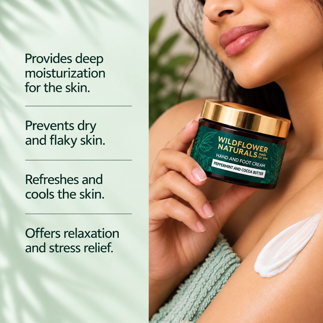Hand and Foot Cream with Peppermint and Coco Butter - Wildflower Naturals
