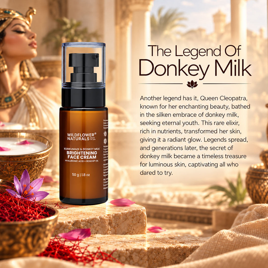 Kumkumadi & Donkey Milk Brightening Face Cream with Hyaluronic acid + Rosehip oil