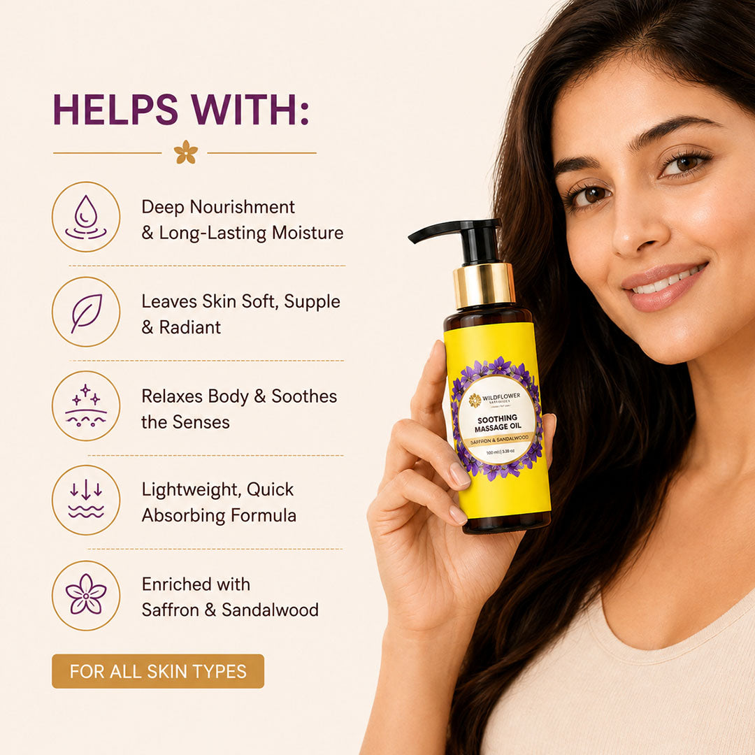 Soothing Massage Oil with Saffron and Sandalwood