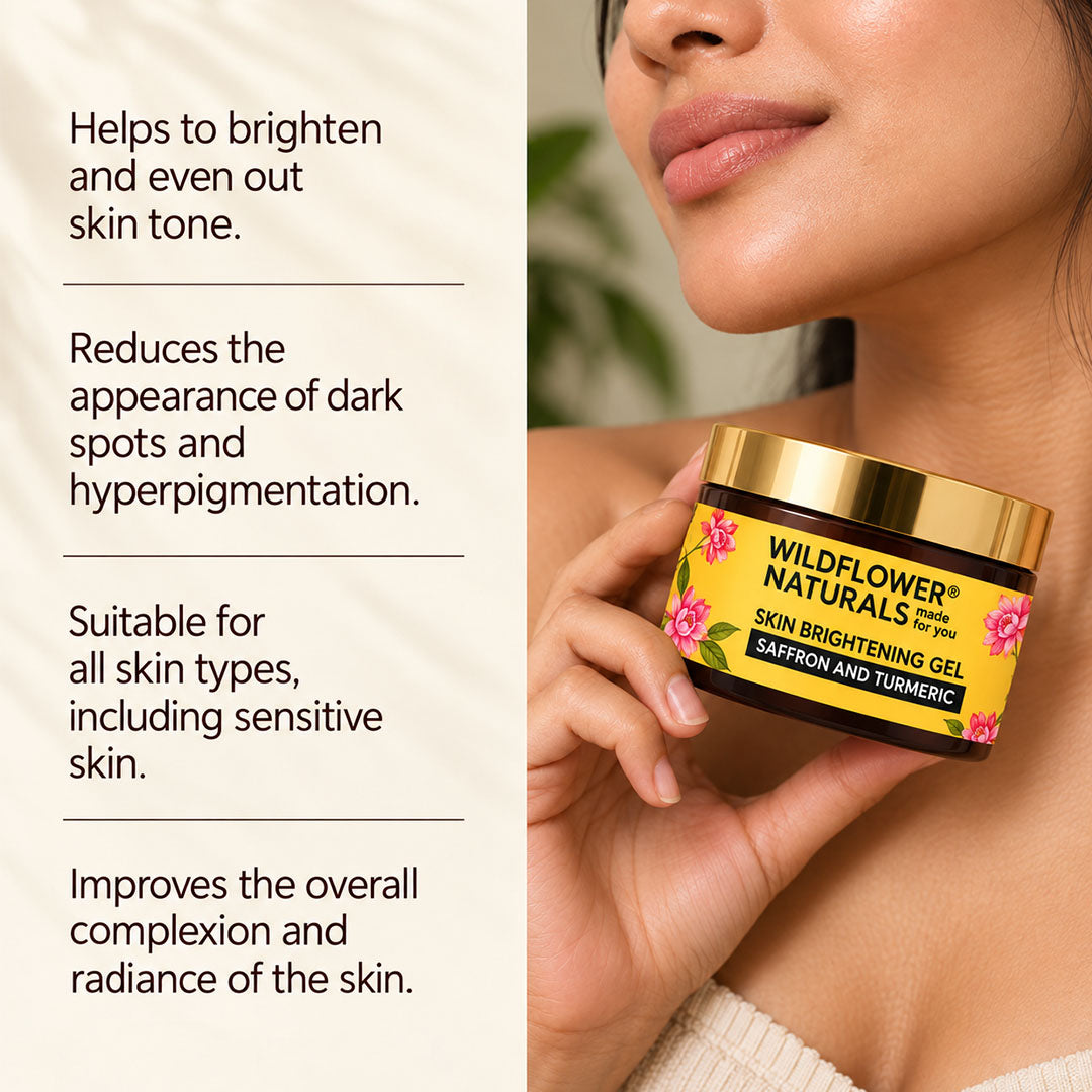 Skin Brightening Gel with Saffron and Turmeric - Wildflower Naturals