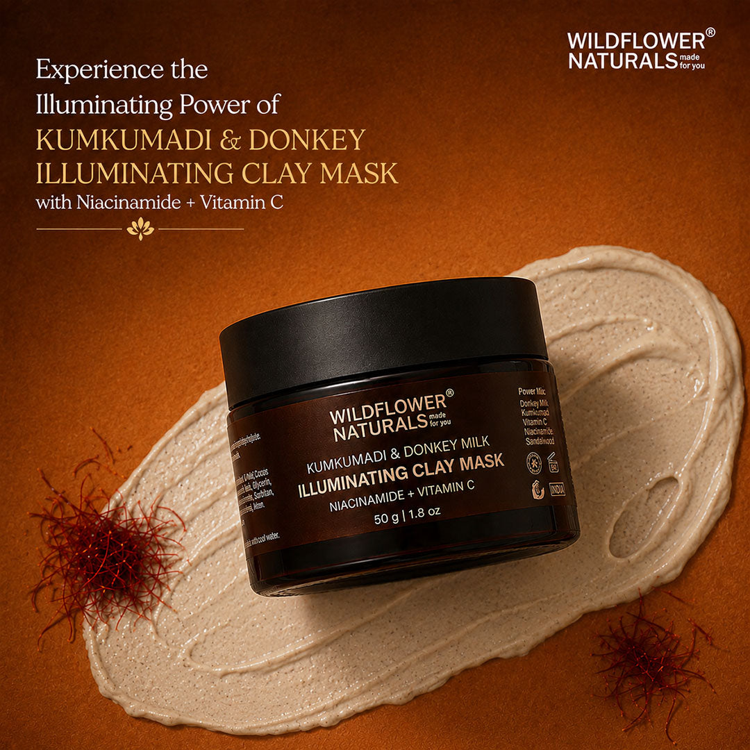 Kumkumadi & Donkey Illuminating Clay Mask with Niacinamide + Vitamin C