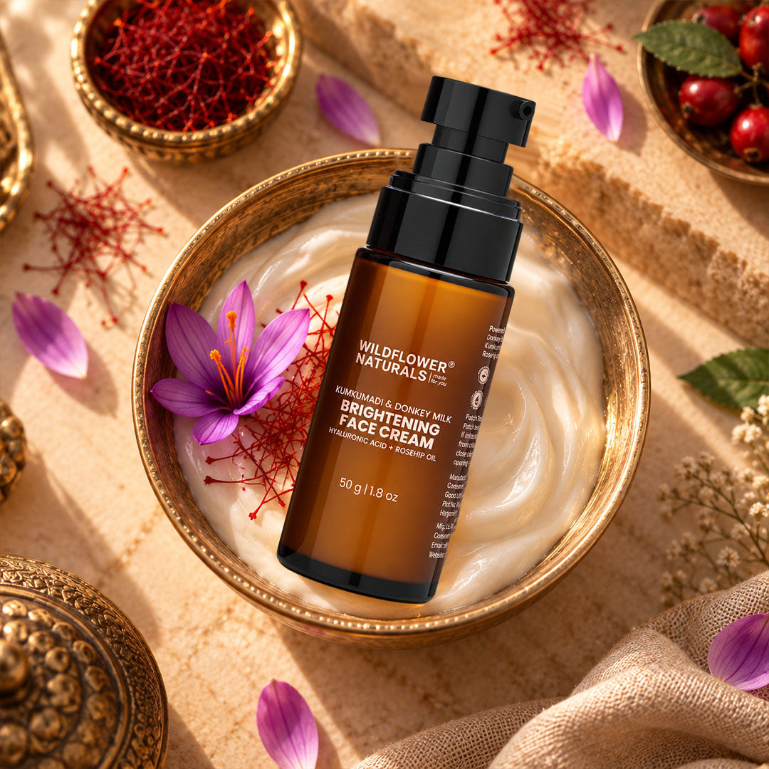 Kumkumadi & Donkey Milk Brightening Face Cream with Hyaluronic acid + Rosehip oil