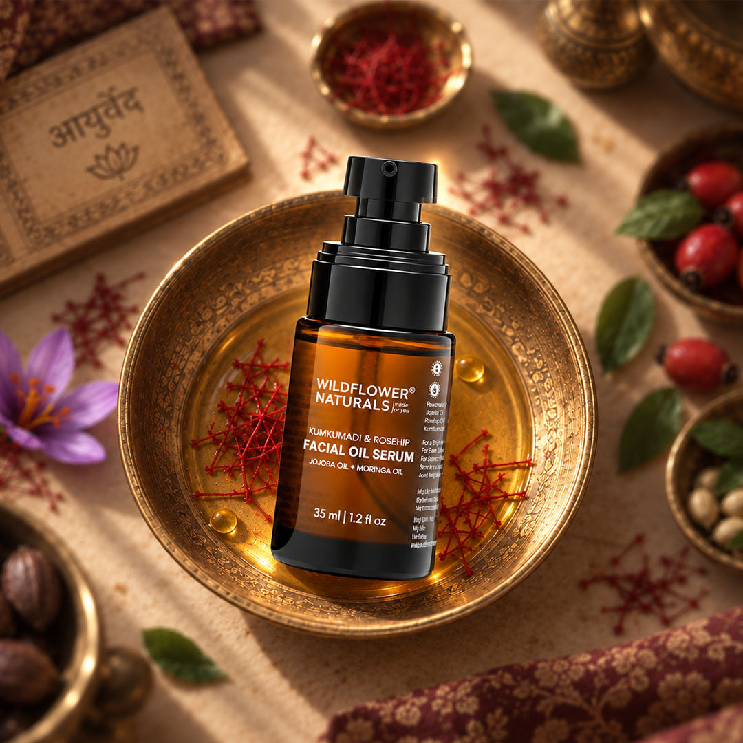 Kumkumadi &  Rosehip Facial Oil Serum with Jojoba oil + Moringa oil