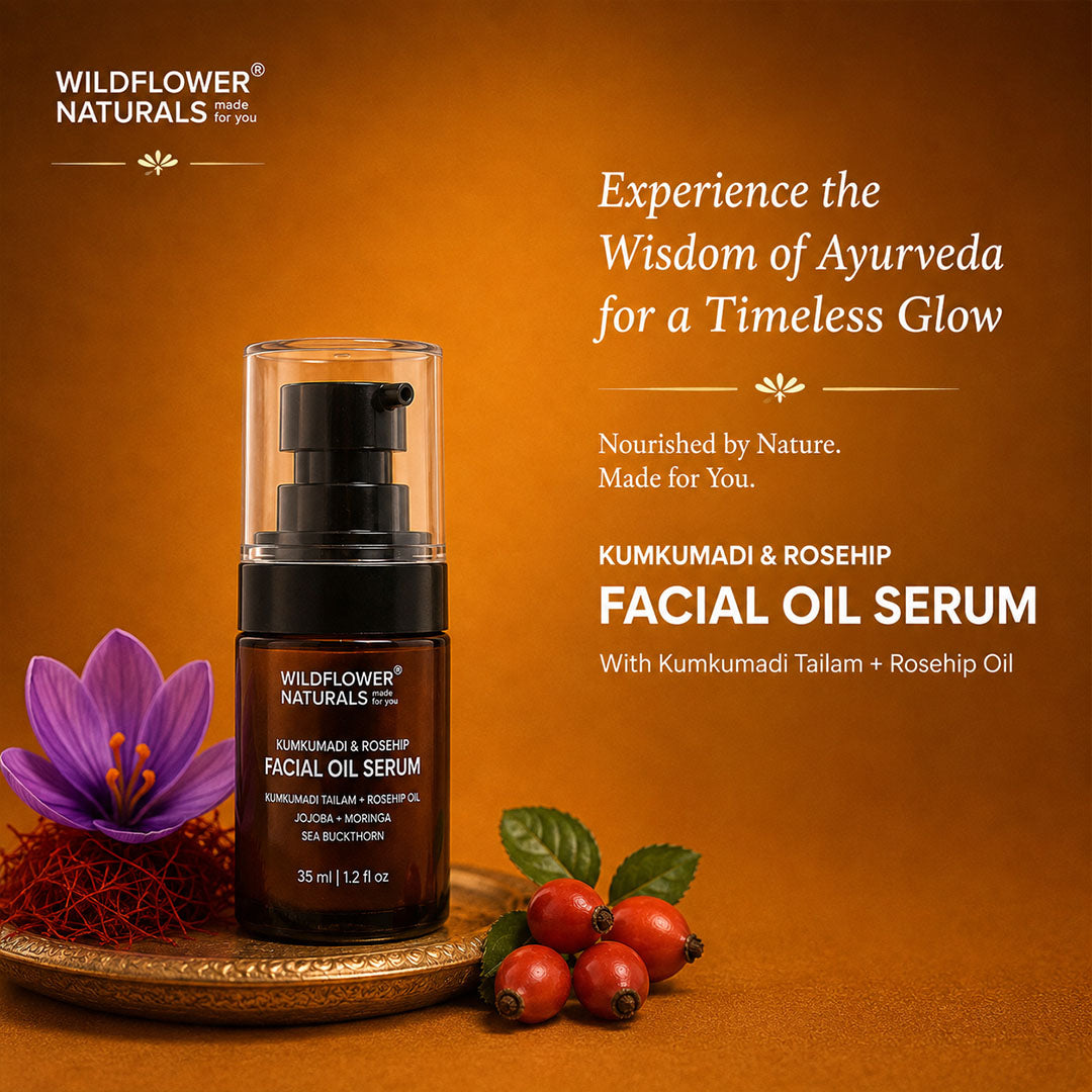 Kumkumadi &  Rosehip Facial Oil Serum with Jojoba oil + Moringa oil