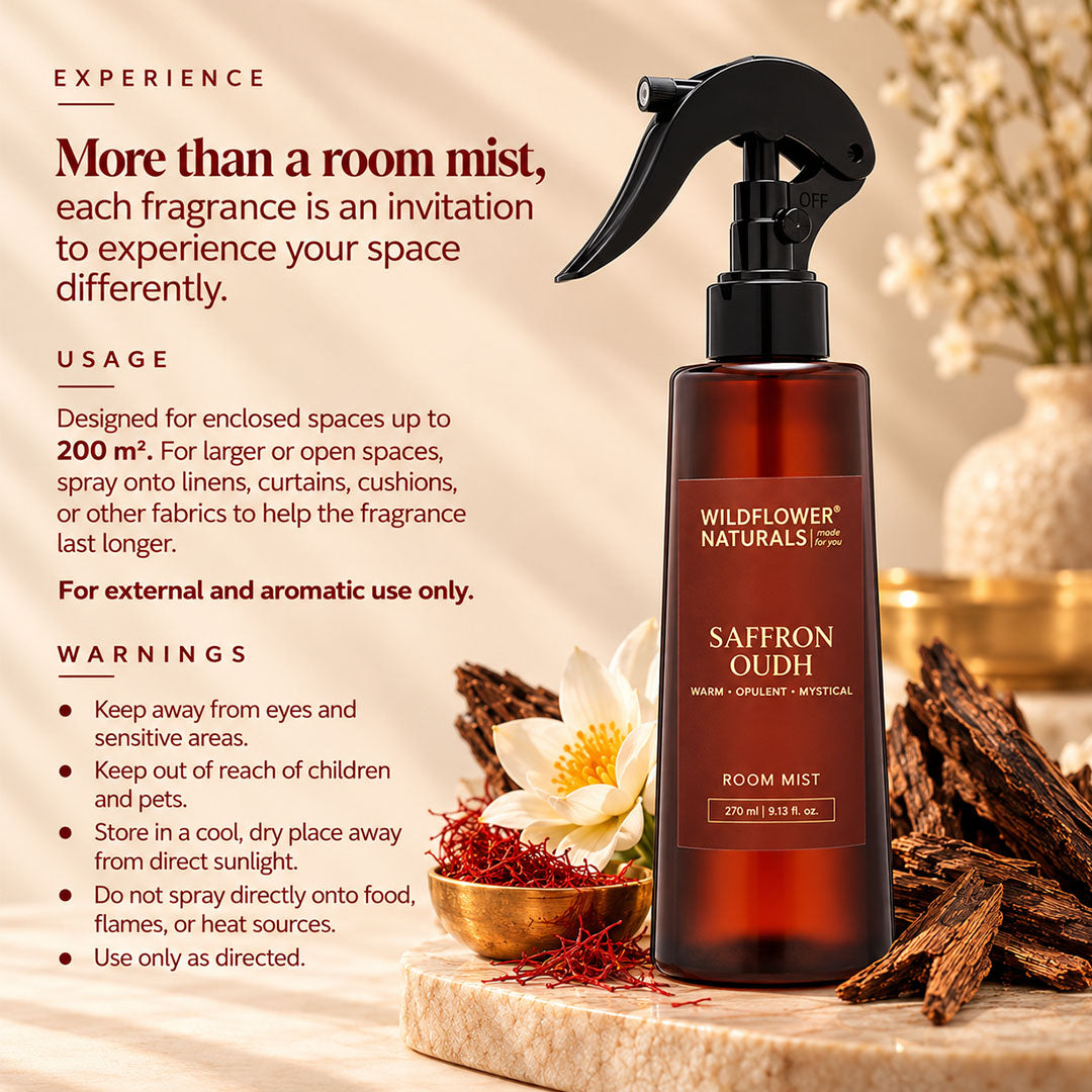 Saffron Oudh Room Mist - Wildflower Naturals