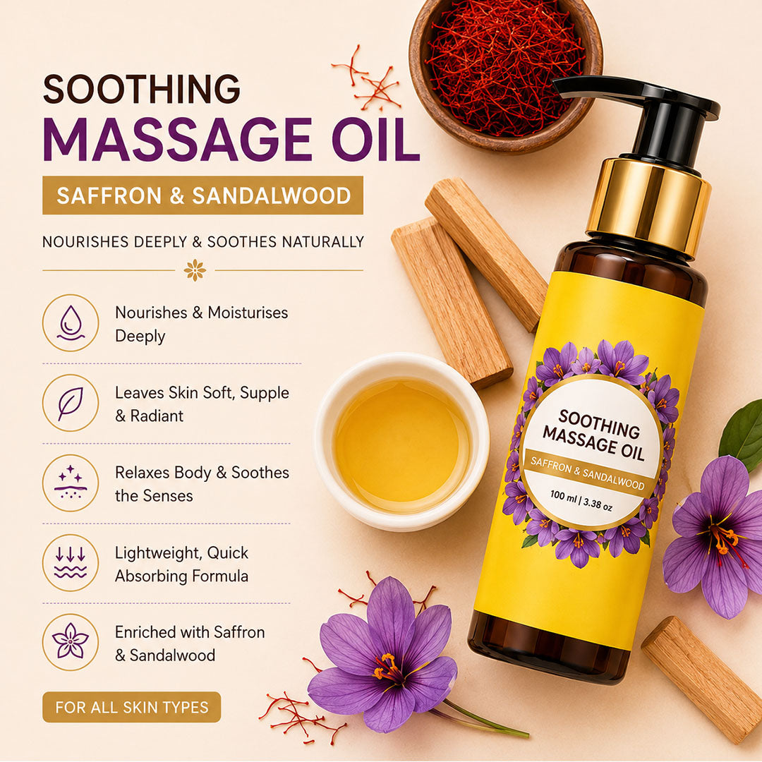 Soothing Massage Oil with Saffron and Sandalwood
