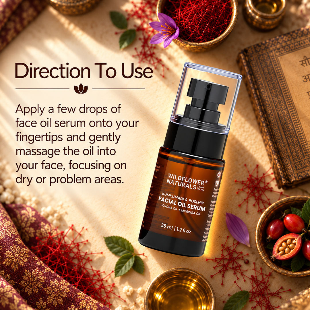 Kumkumadi &  Rosehip Facial Oil Serum with Jojoba oil + Moringa oil