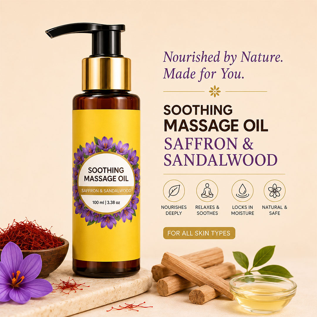 Soothing Massage Oil with Saffron and Sandalwood