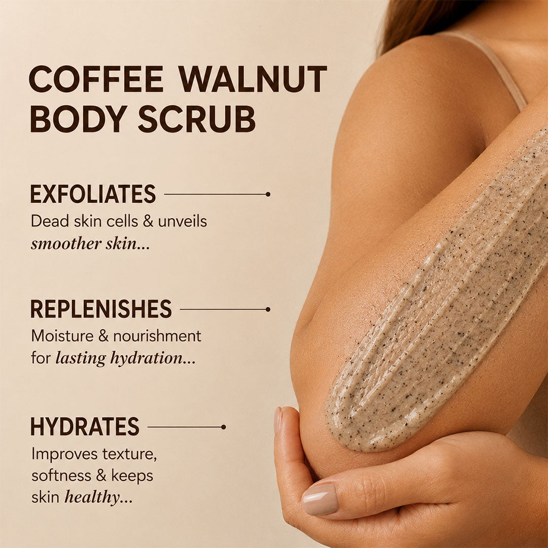 Coffee Walnut Body Scrub Normal to Oily Skin - Wildflower Naturals
