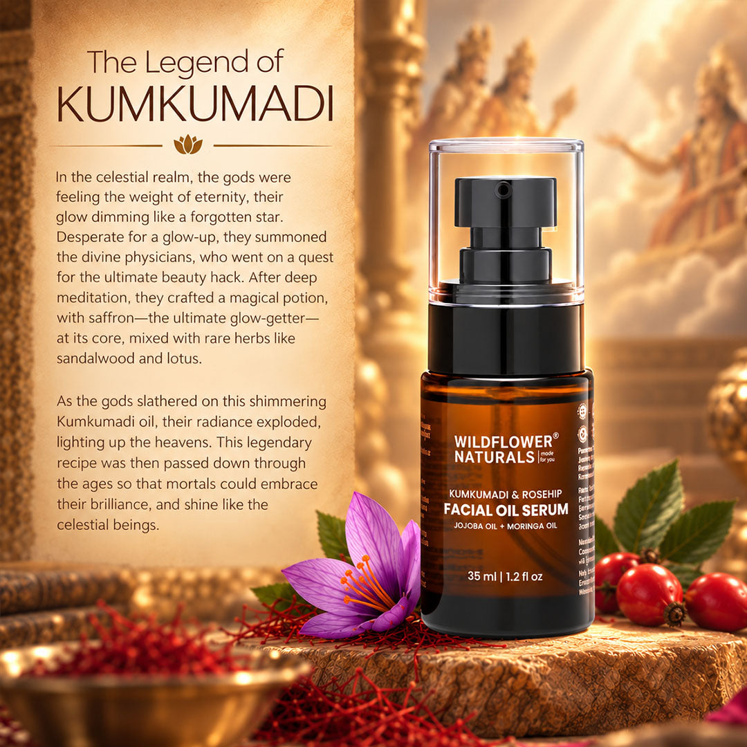 Kumkumadi &  Rosehip Facial Oil Serum with Jojoba oil + Moringa oil