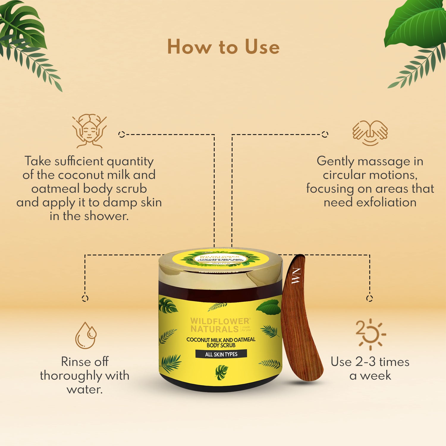 Coconut Milk and Oatmeal Body Scrub Normal to Dry Skin - Wildflower Naturals