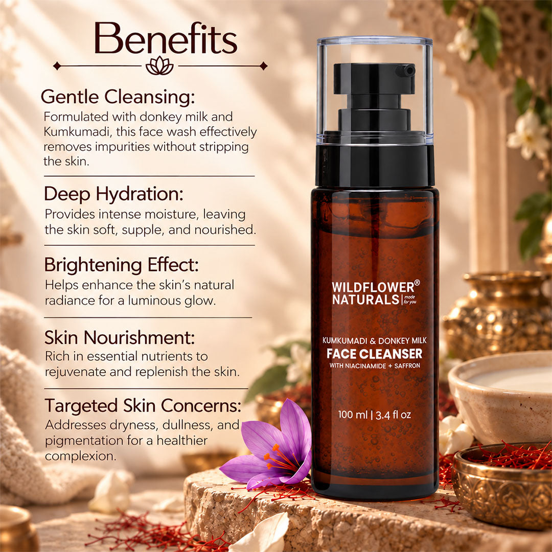 Kumkumadi + Donkey Milk Face Cleanser with Niacinamide & Saffron