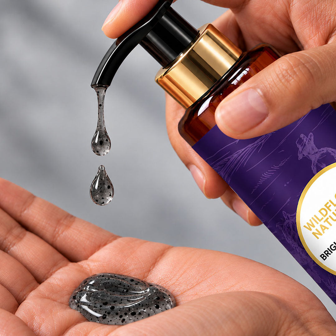 Brightening Face Wash for Men with Activated Charcoal - Wildflower Naturals
