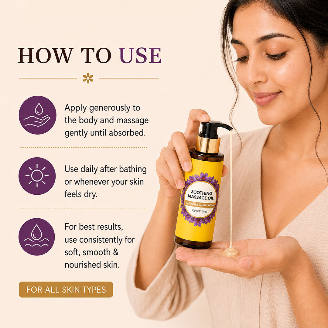 Soothing Massage Oil with Saffron and Sandalwood