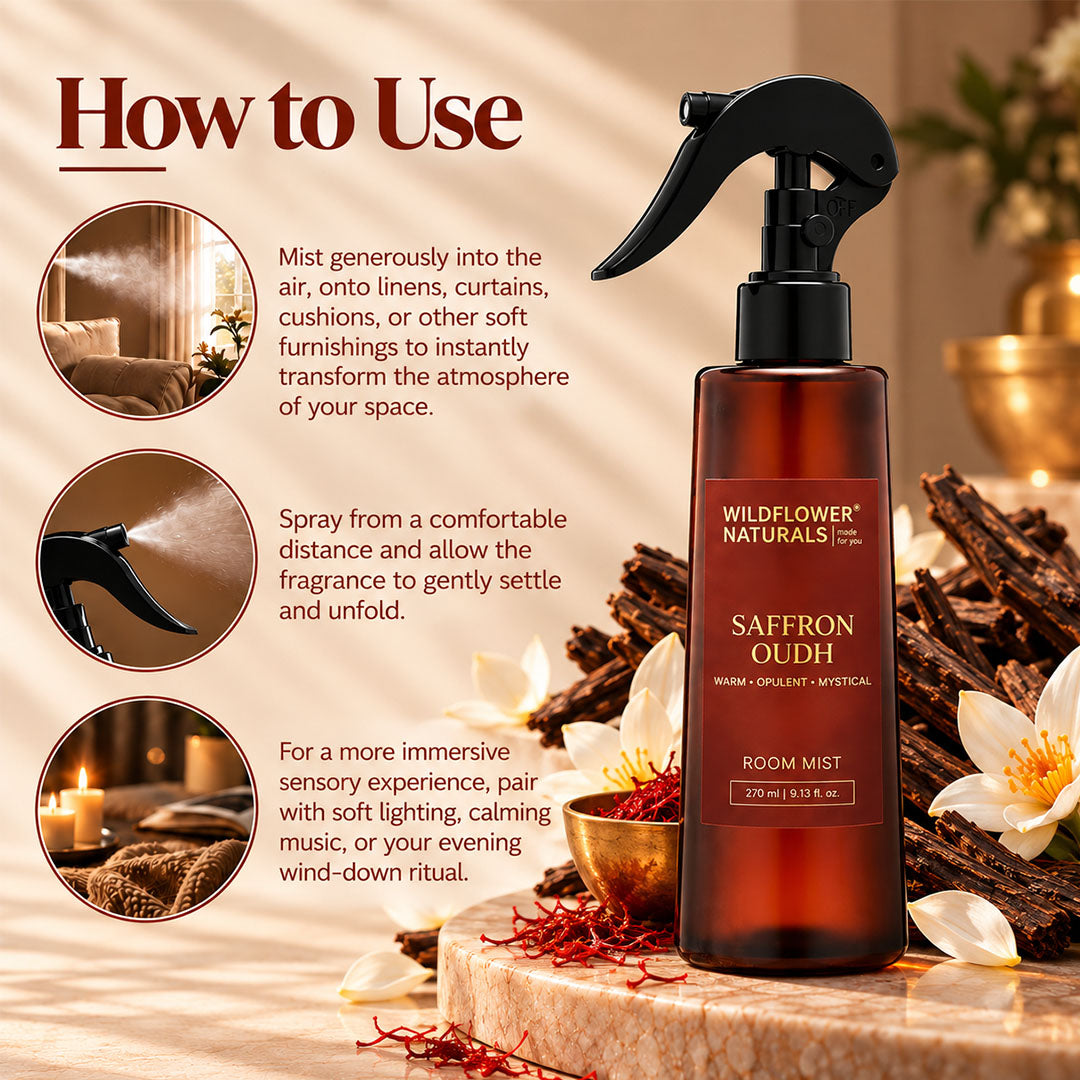 Saffron Oudh Room Mist - Wildflower Naturals