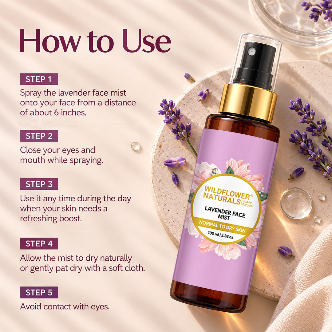 Lavender Face Mist Normal to Dry Skin - Wildflower Naturals
