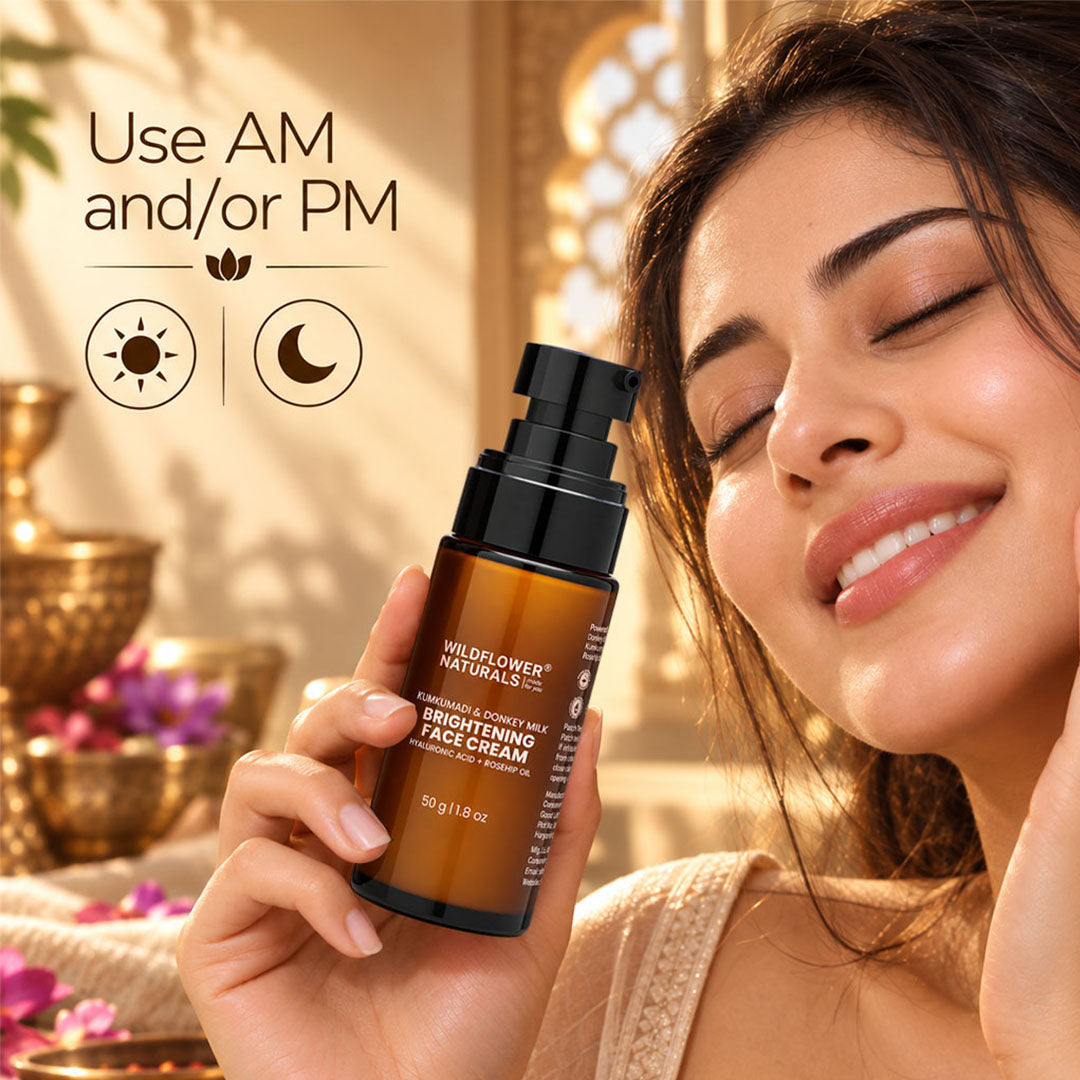 Kumkumadi & Donkey Milk Brightening Face Cream with Hyaluronic acid + Rosehip oil