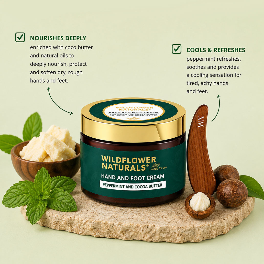 Hand and Foot Cream with Peppermint and Coco Butter - Wildflower Naturals