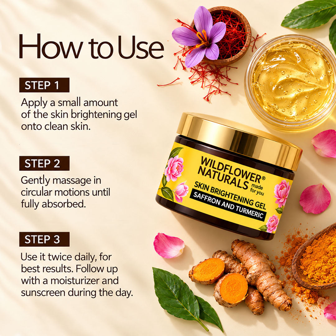 Skin Brightening Gel with Saffron and Turmeric - Wildflower Naturals