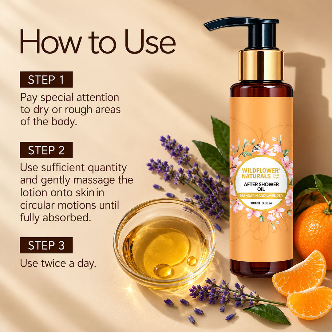 After Shower Oil with Lavender and Mandarin - Wildflower Naturals