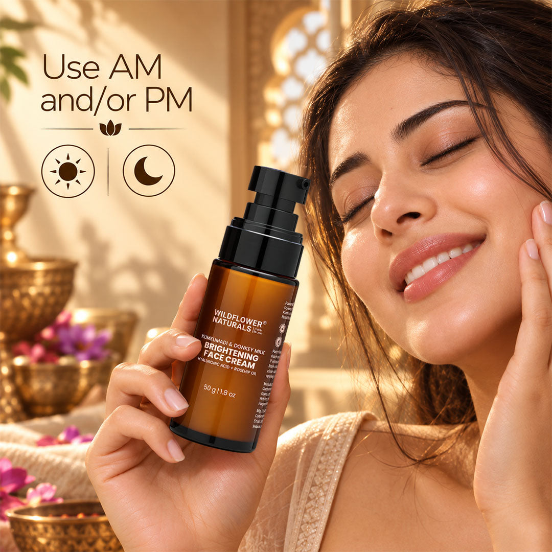 Kumkumadi & Donkey Milk Brightening Face Cream with Hyaluronic acid + Rosehip oil