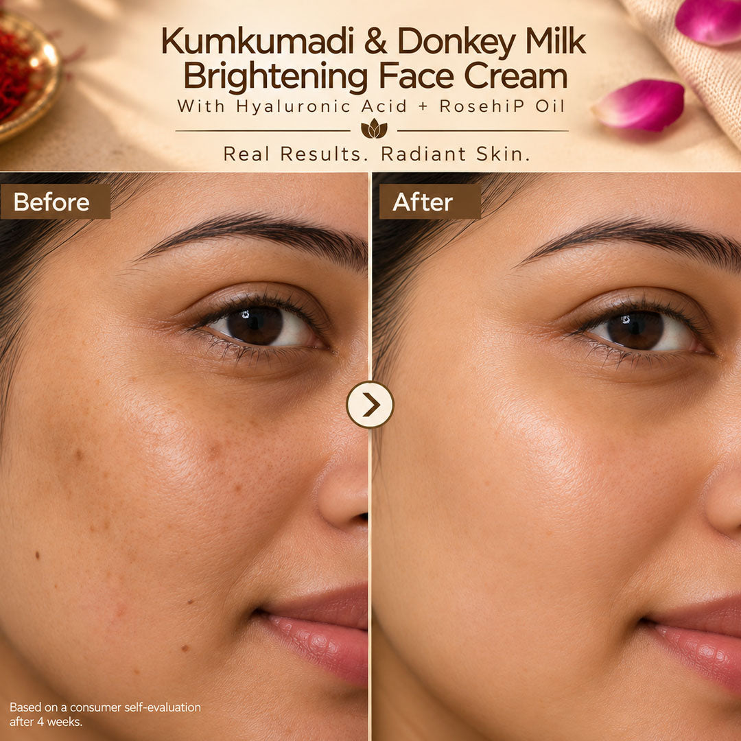 Kumkumadi & Donkey Milk Brightening Face Cream with Hyaluronic acid + Rosehip oil