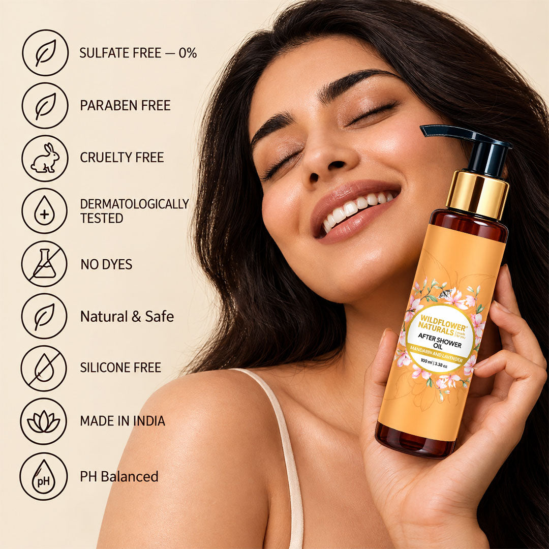 After Shower Oil with Lavender and Mandarin - Wildflower Naturals