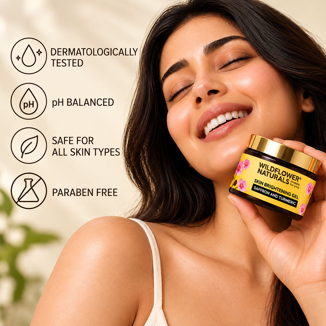 Skin Brightening Gel with Saffron and Turmeric - Wildflower Naturals