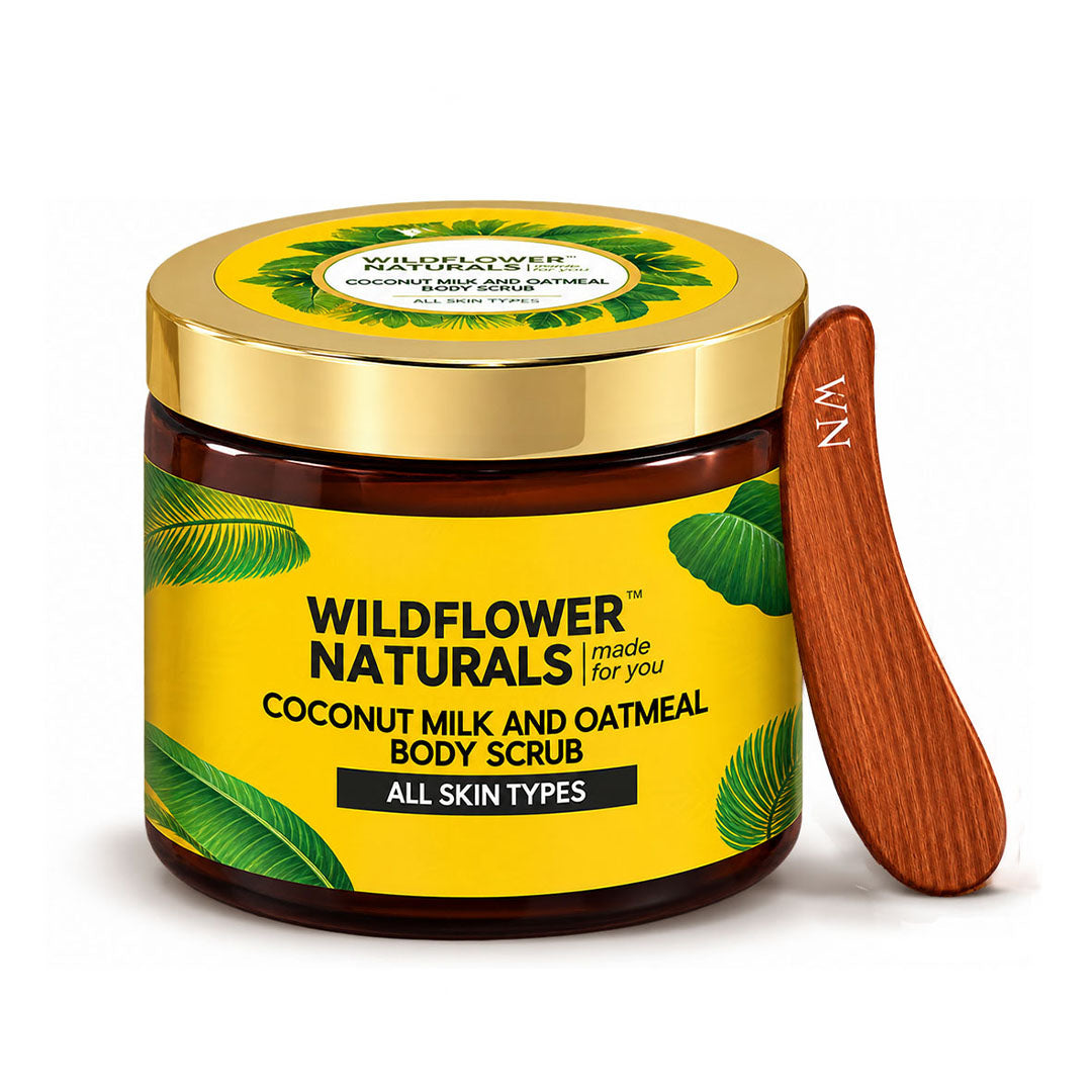 Coconut Milk and Oatmeal Body Scrub Normal to Dry Skin - Wildflower Naturals