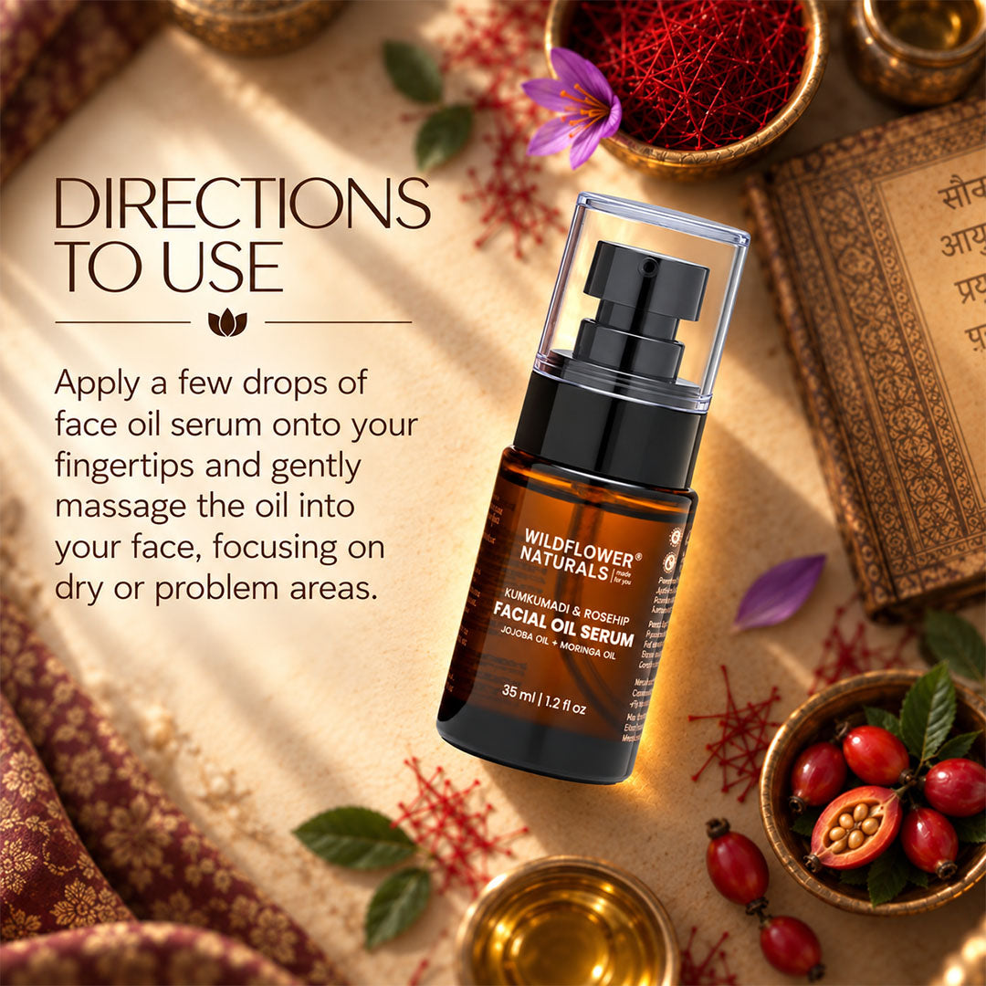 Kumkumadi &  Rosehip Facial Oil Serum with Jojoba oil + Moringa oil